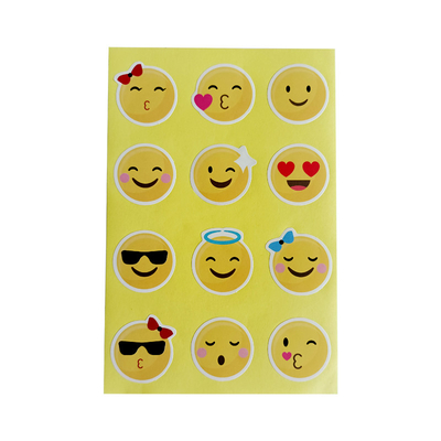 Logo su ordinazione sveglio di sorriso degli autoadesivi rotondi adesivi emozionali di espressione