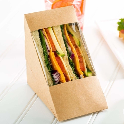 Sacchetto per sandwich triangolare in cartone monouso per hamburger biodegradabile