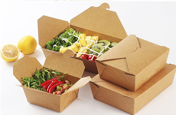 Imballaggio di vassoi di cartone usa e getta per scatole di carta kraft per uso alimentare