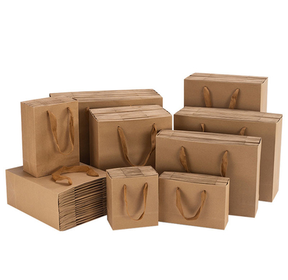 Borsa per la spesa in cartone riciclabile Kraft Apparel Borsa da asporto marrone