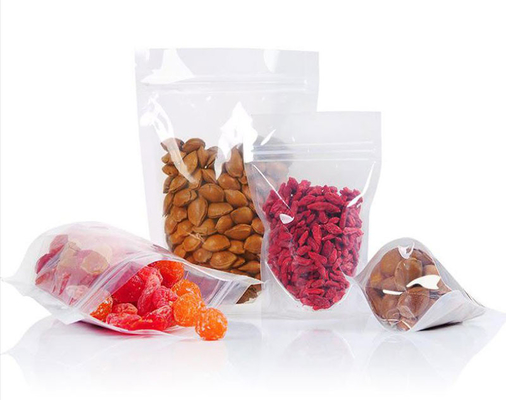 Imballaggio trasparente richiudibile per alimenti con cerniera