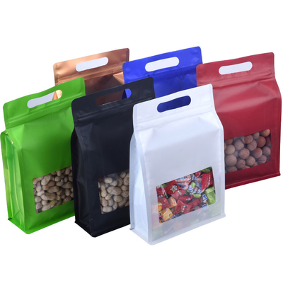 Imballaggio per alimenti con sacchetto a chiusura lampo in alluminio a otto lati in plastica richiudibile