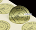 Stampa di etichette adesive fustellate in lamina d'oro spazzolata 24k per l'imballaggio di logo personalizzato