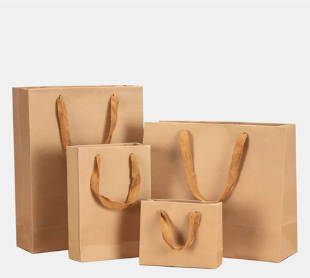 Borsa per la spesa in cartone riciclabile Kraft Apparel Borsa da asporto marrone