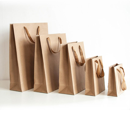 Borsa per la spesa in cartone riciclabile Kraft Apparel Borsa da asporto marrone