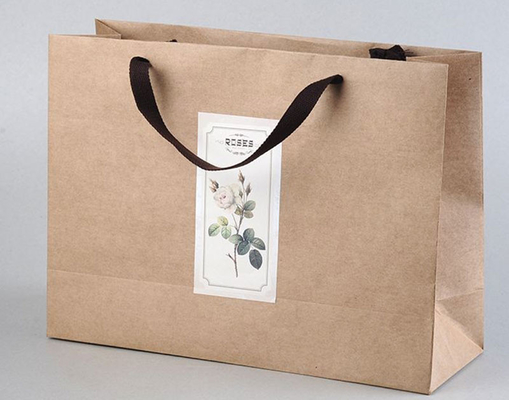 Borsa per la spesa in cartone riciclabile Kraft Apparel Borsa da asporto marrone