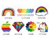 Stampa personalizzata di adesivi BOPP Rainbow Kiss Cut per decalcomanie da parete