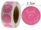 Pantone rosa rosa cerchio statico grazie adesivi etichette stampabili per la tua attività